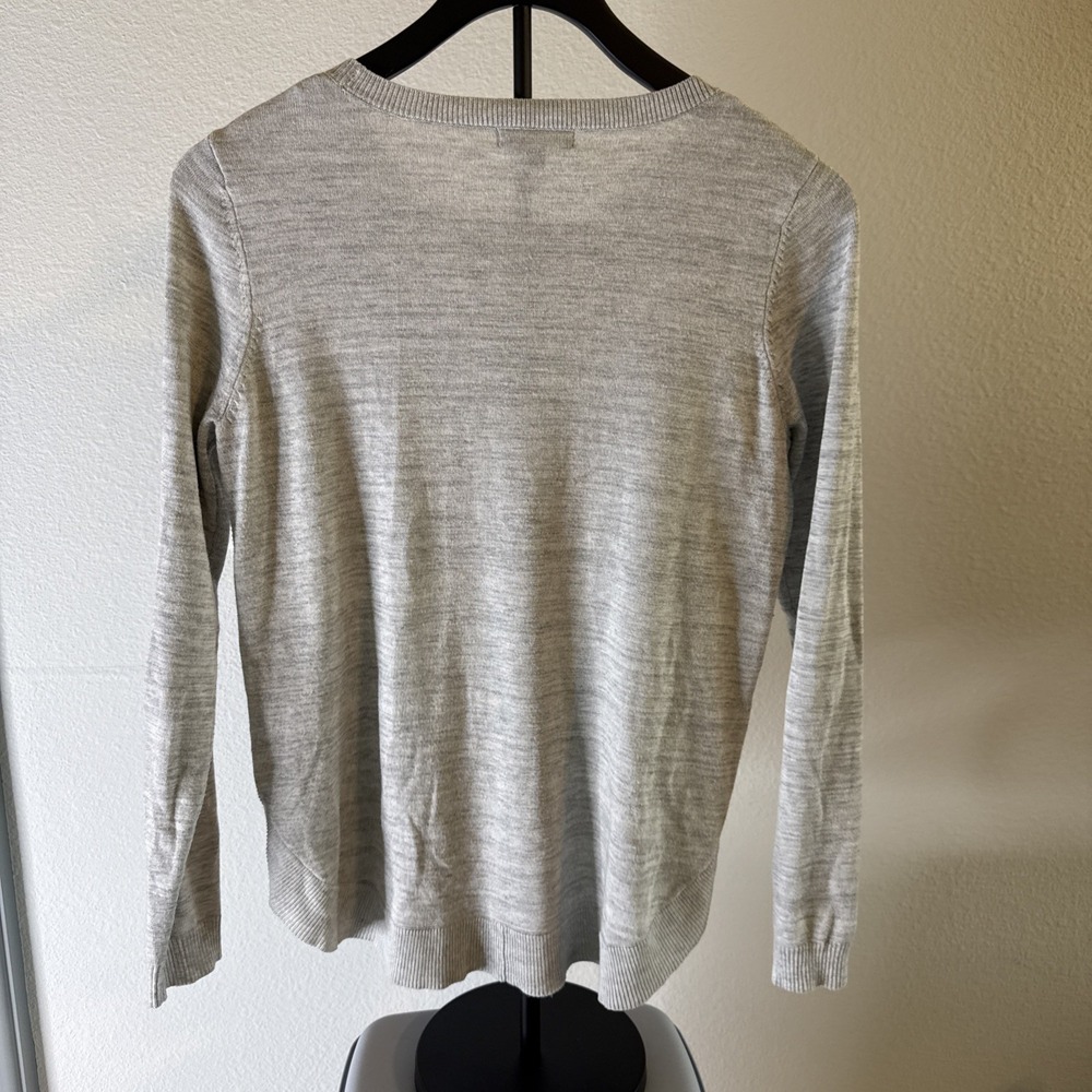 Lety & Me Women's Long‎ Sleeve Sweater Gray with Button Detail Size S